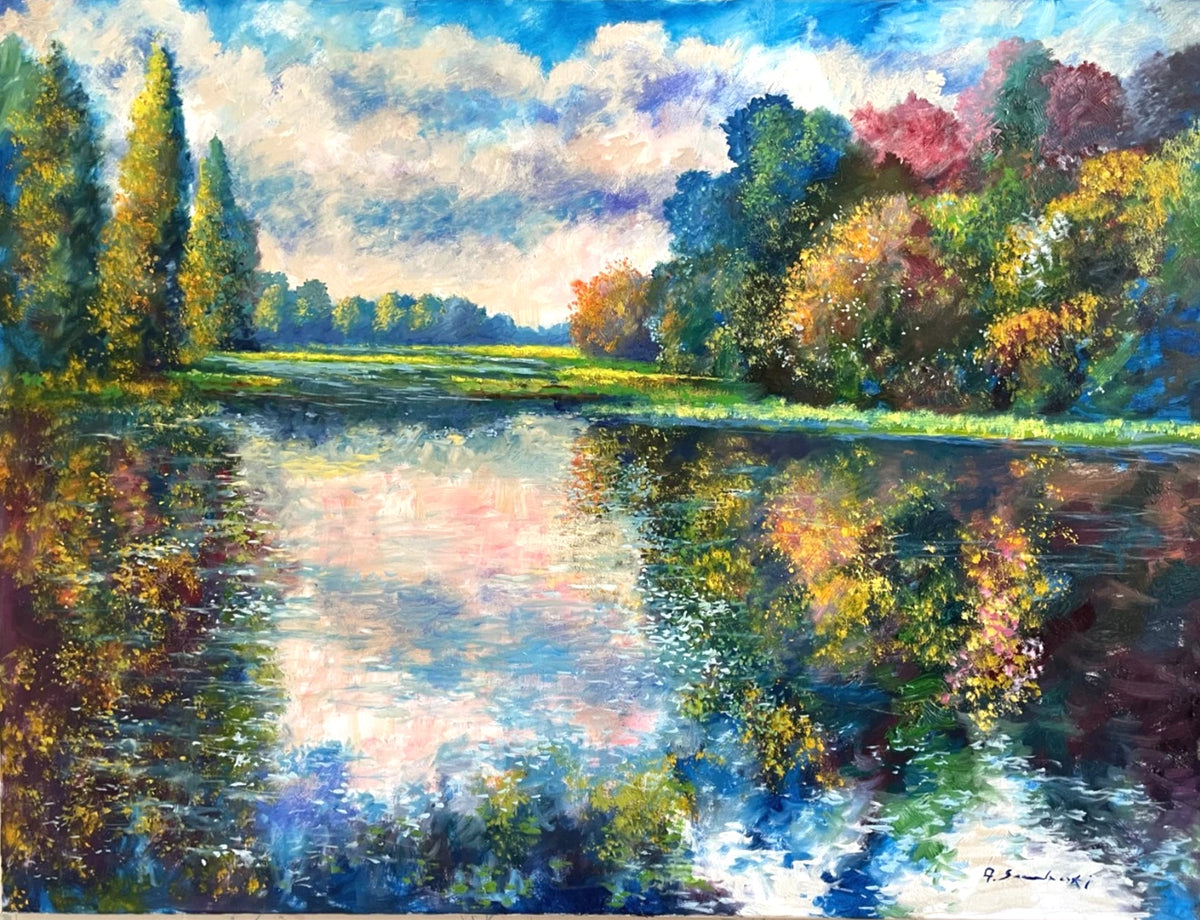 Autumn Light on the Lake – Original Oil Painting